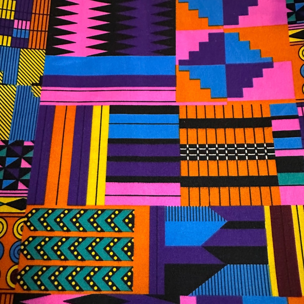 African Ankara Prints Super Africlife Wax 6 Yard Fabric Geometric Multi-Color